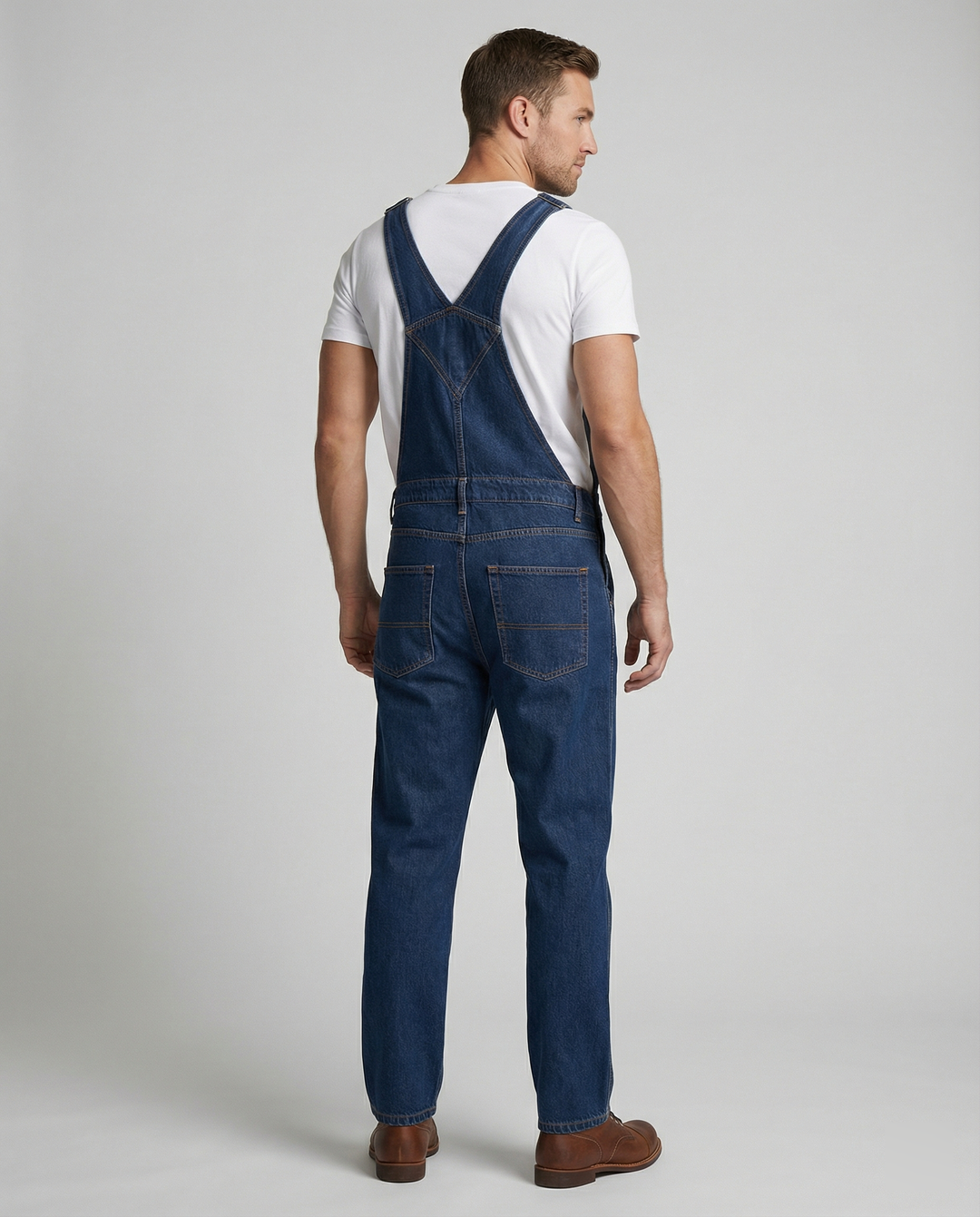 Men's jeans overall with pockets and adjustable straps