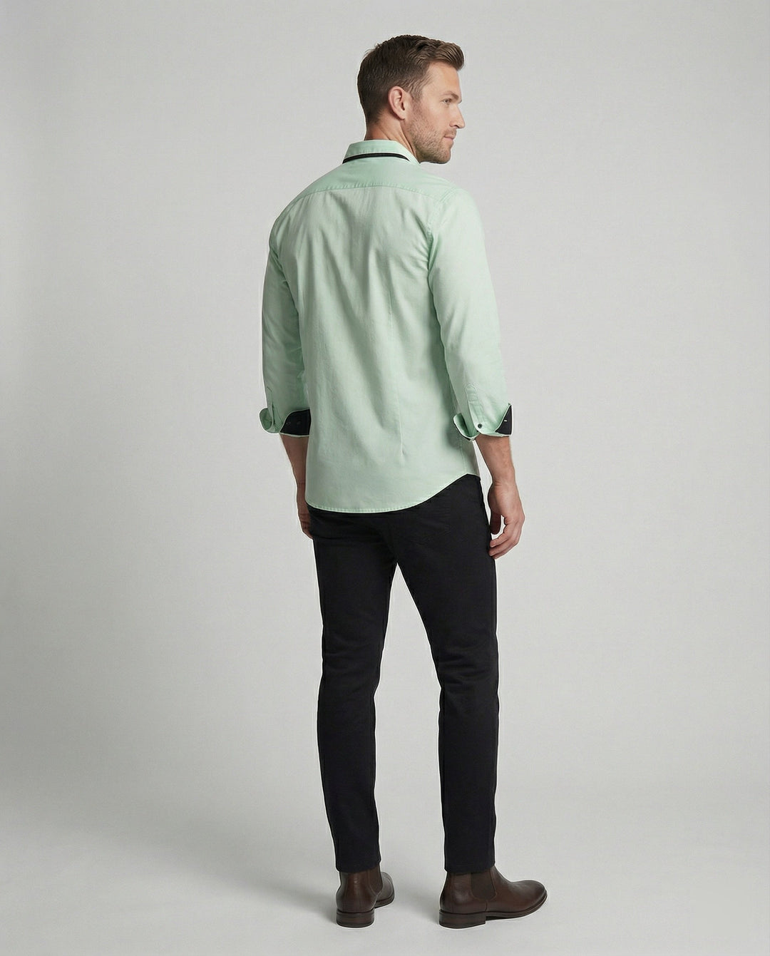 Long sleeve shirt men business with Kent collar