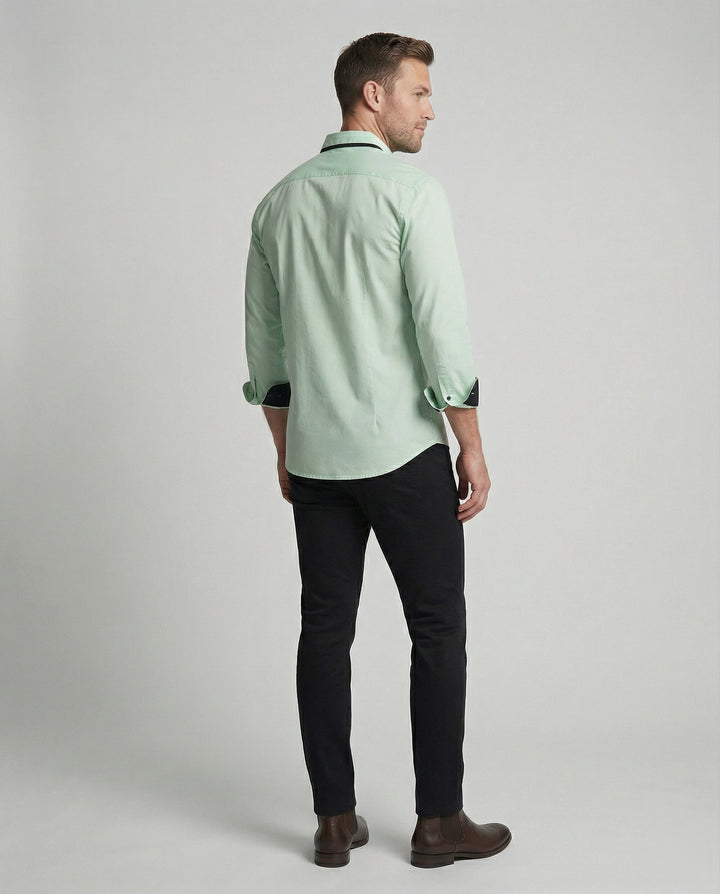 Long sleeve shirt men business with Kent collar