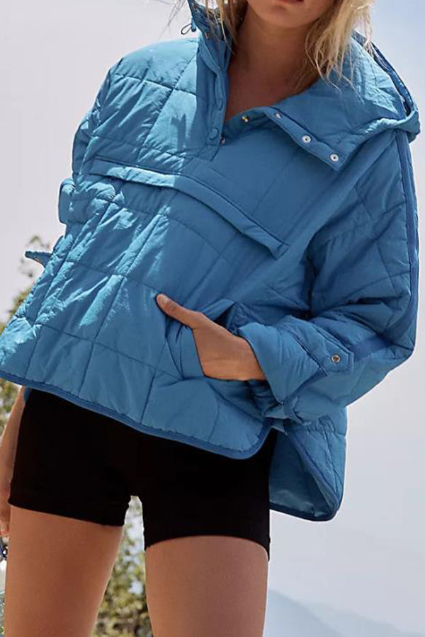 Mune | Color Hoodie Padded Folding Padded Pullover Pocket Long Sleeve Jacket