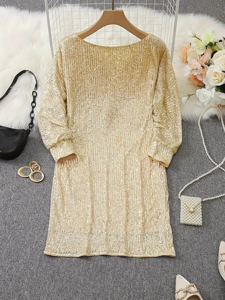 Mune | Party dress with sequins and contrast