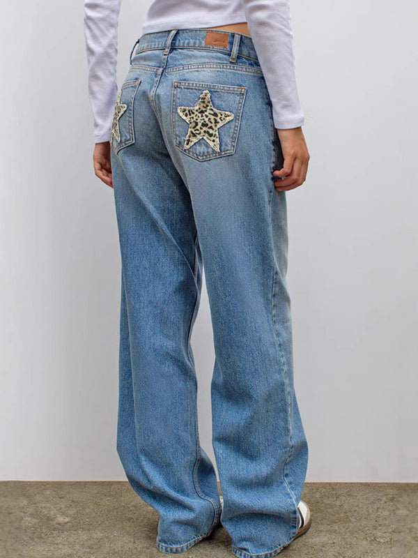 Mune | Retro Leopard Print Star Boyfriend Jeans