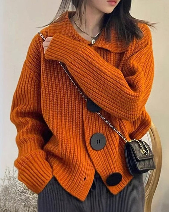 Mune | Knitted jacket with large buttons for women