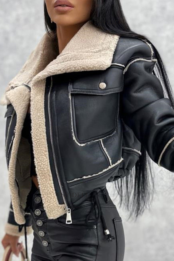 Mune | Short Zipper Biker Jacket