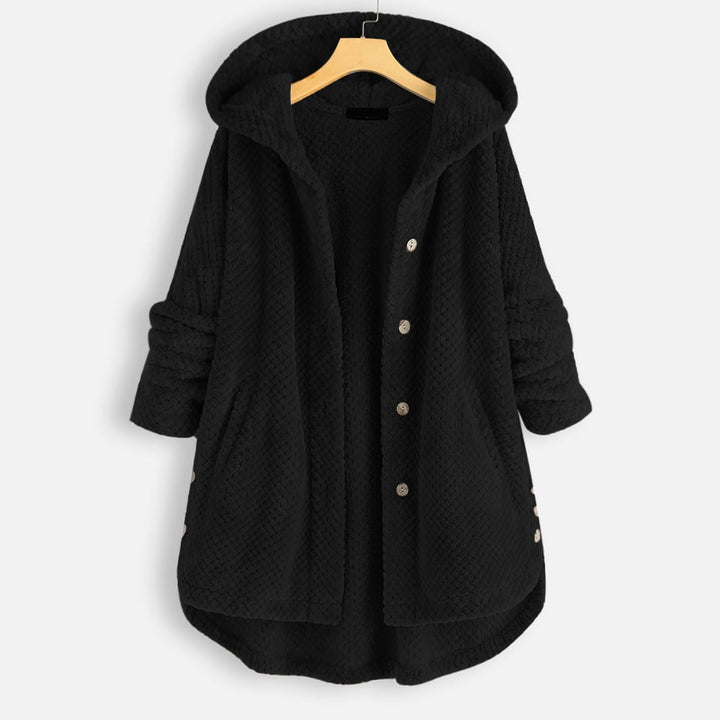 Mune | Mid-length, reversible fleece jacket with hood for winter
