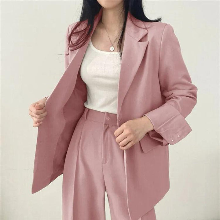 Women’s Tailored Suit Set with Long Blazer