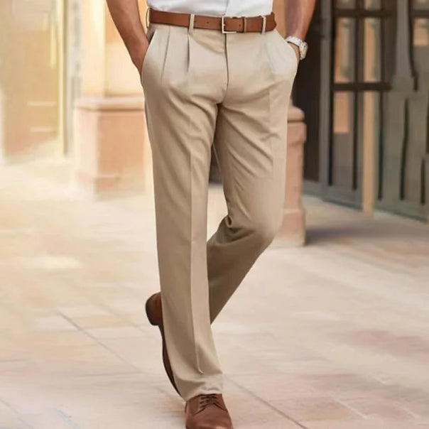 Mune Fashion | Tailored Fit Straight Leg Crease Cotton Blend