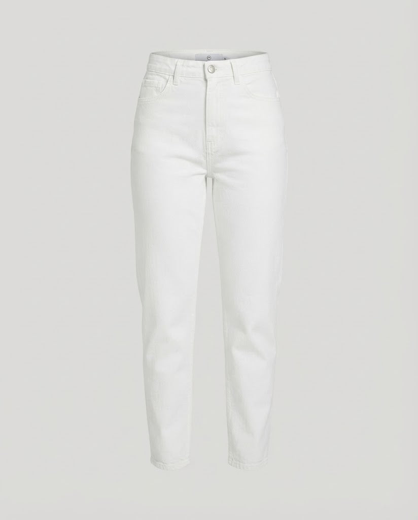 Women High-Waisted Casual Straight Jeans Pants with Wide Leg Mune Fashion