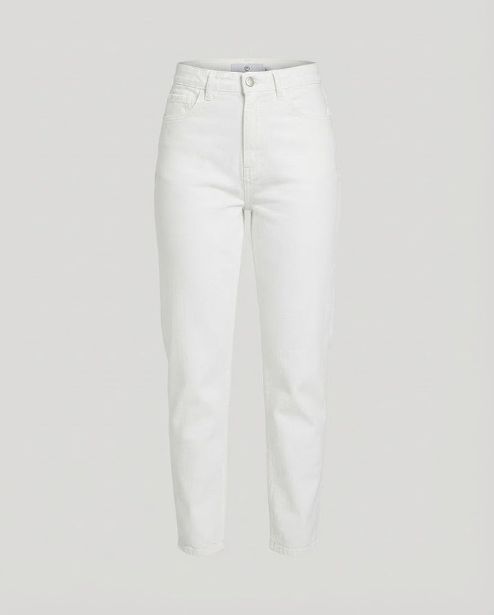 Women High-Waisted Casual Straight Jeans Pants with Wide Leg Mune Fashion