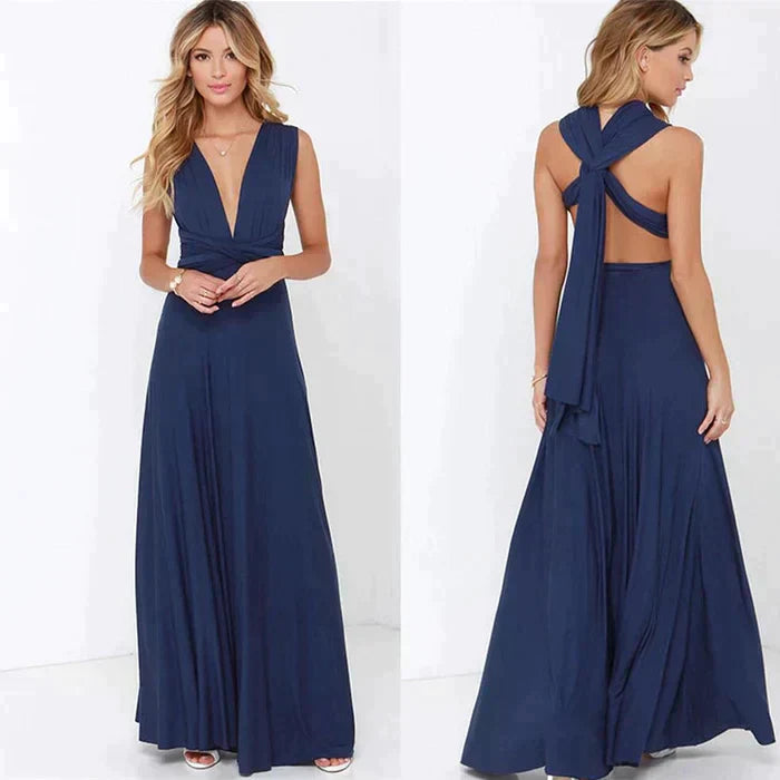 elastic wrap dress with straps