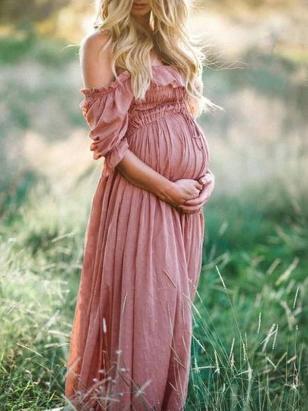 Mune Fashion | Boho Chic: Maternity Boot Neck Vines Dress