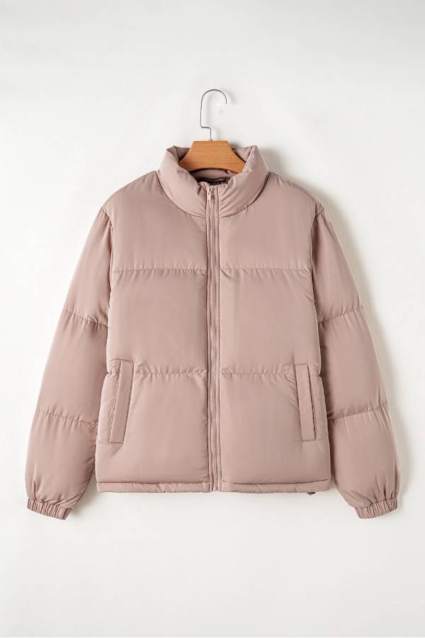 Mune | Pink Full Zip Quilted Puffer Jacket