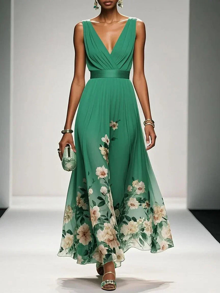Women Floral Print Wedding Guest Dress