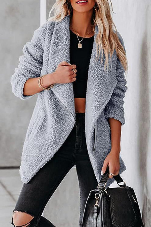 Mune | Casual Lamb Leather Jacket with Zippered Pockets and Boxy Suede Jacket