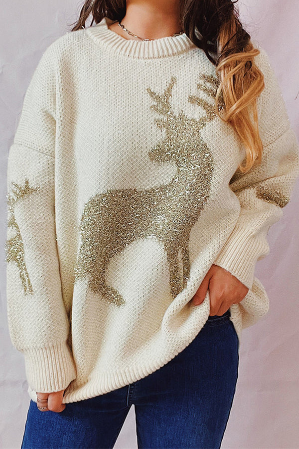 Mune | Christmas Pattern Knitted Round Neck Long Sleeve Sweater
