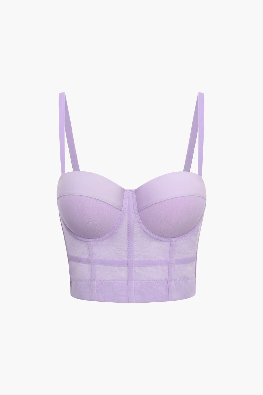 Bustier top made of mesh fabric with underwire