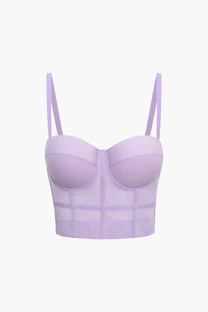 Bustier top made of mesh fabric with underwire