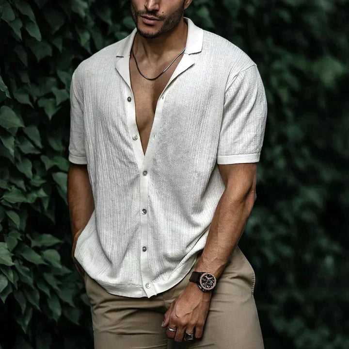 Men Casual Short Sleeve Button Shirt