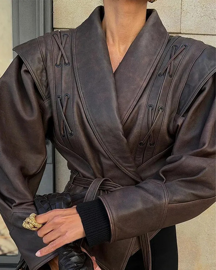 Mune | Leather Jacket with Long Sleeves
