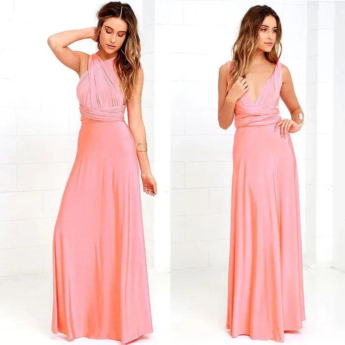 elastic wrap dress with straps