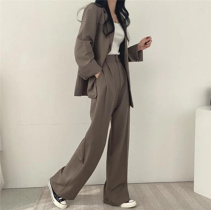 Women’s Tailored Suit Set with Long Blazer