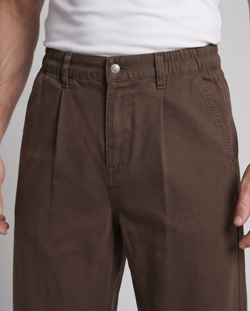 Men's Ultra-Wide Cotton Canvas Trousers in Palazzo Cut with Pleats Mune Fashion