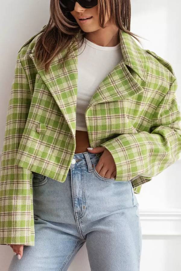 Mune | Autumn/Winter Reversible Collar Checkered Pattern Jacket
