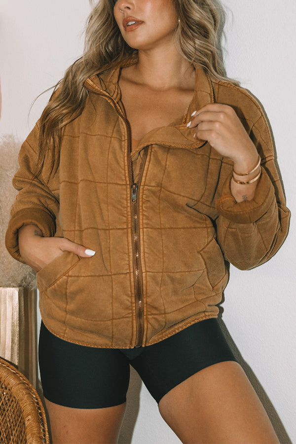 Mune | Attached Pocket Quilted Jacket Crop