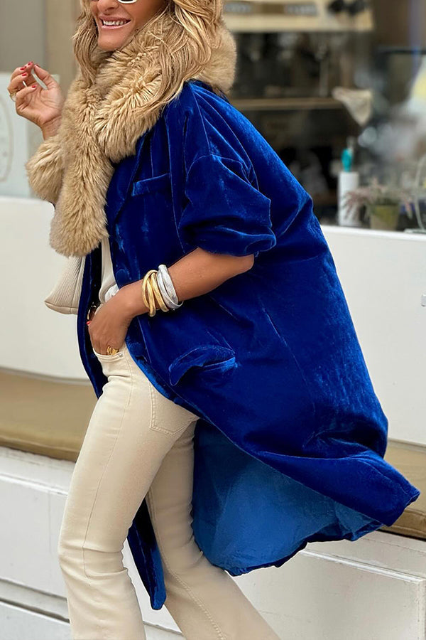 Mune | Gold Velvet Trench Coat Long Skirt Jacket