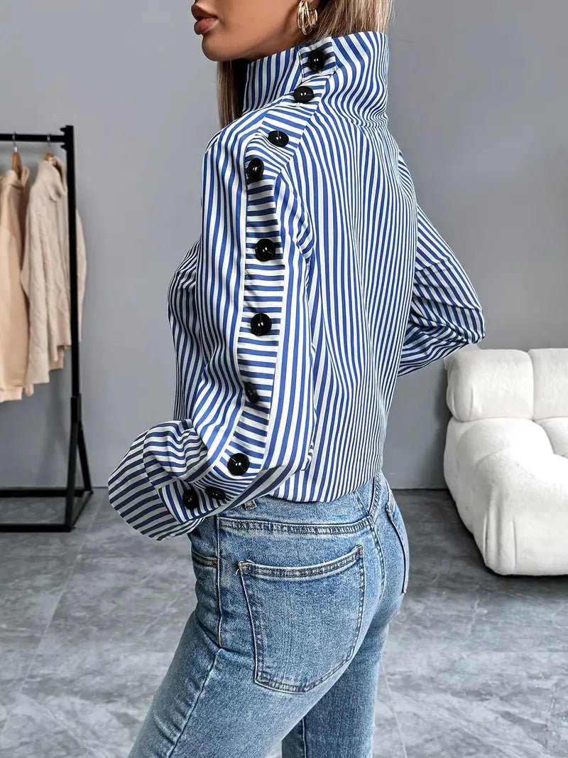 Mune Fashion | Stylish Striped Cotton Blouse