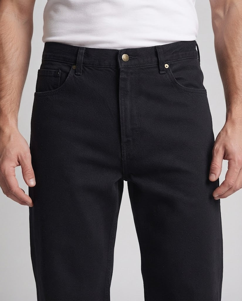 Men's denim flared pants with wide leg and minimalist silhouette Mune Fashion