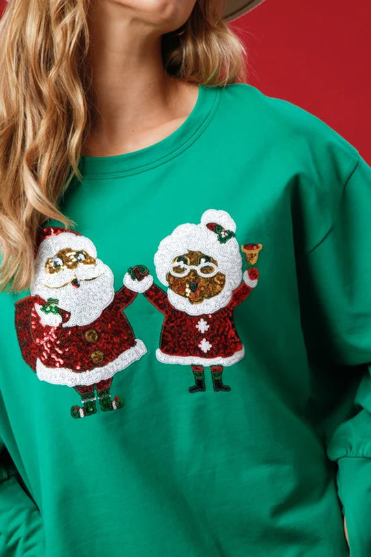 Mune | Santa Sequins Casual Loose Long Sleeve Sweatshirt