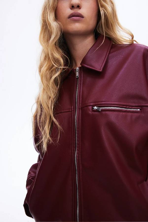 Mune | Revers Long Sleeve Pocket Zipper Leather Jacket