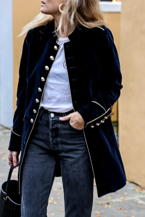 Mune | Velvet Patchwork Multi-Button Women'S Jacket
