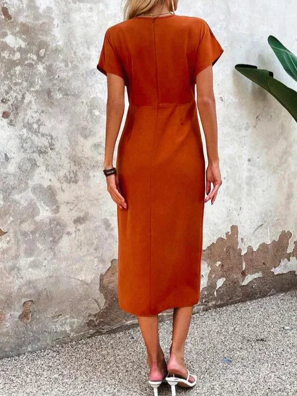 Mune Fashion | Women's Midi Dress with V-Neck