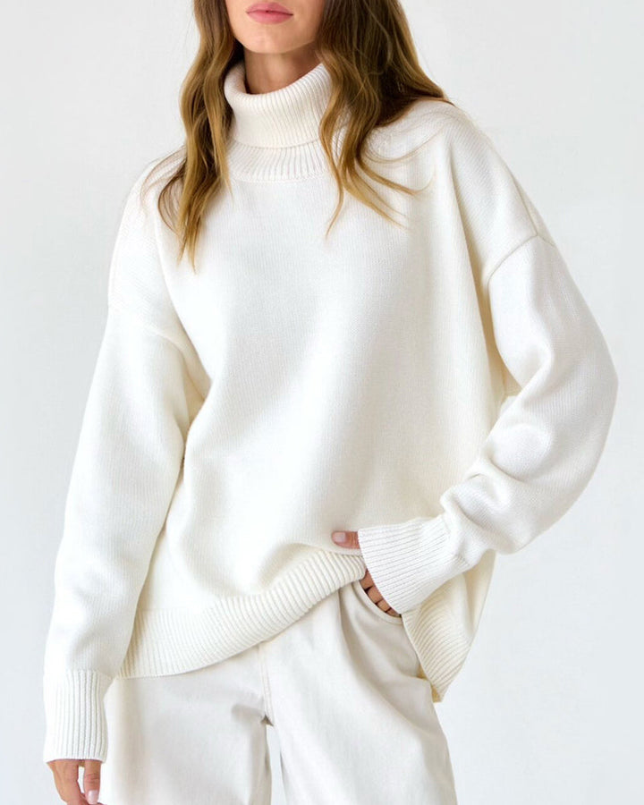 Mune | Elegant Oversized Women's Turtleneck Sweater Made Of Cotton