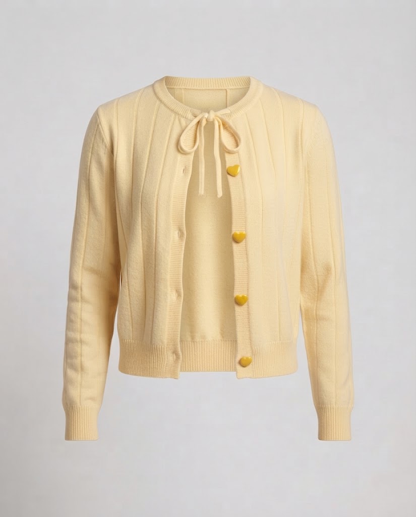 Women Ribbed Fine Knit Cardigan with Drawstring Closure and Button Placket Mune Fashion