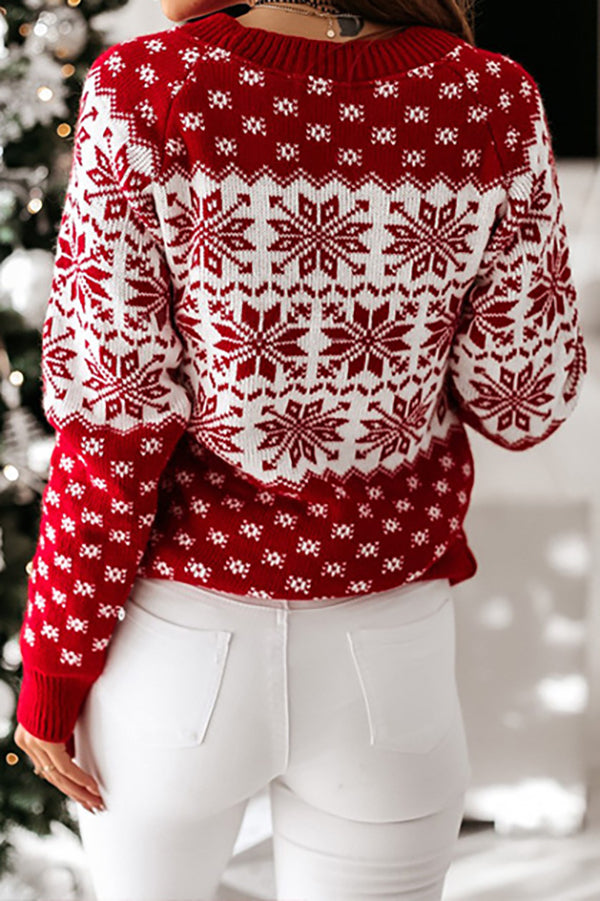 Mune | Christmas Pattern Knitted Round Neck Long Sleeve Sweater