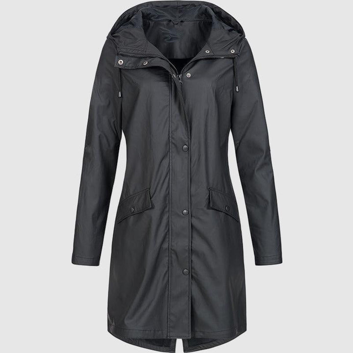 Mune | Women's raincoat with hood & adjustable waistband, waterproof