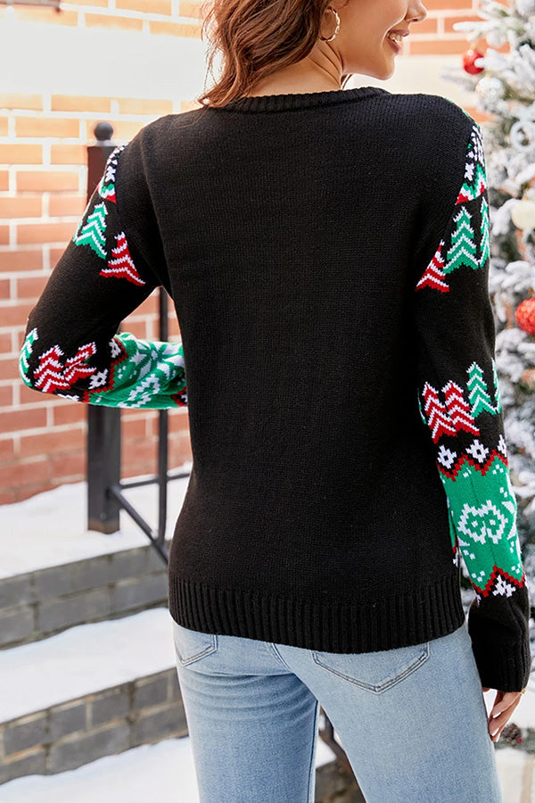 Mune | Multicolor Snowflake & Dinosaur Print Christmas Cardigan