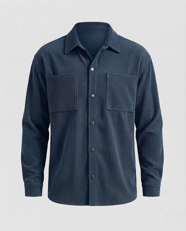 Men's cord overshirt with snap buttons, oversized fit and chest pockets Mune Fashion