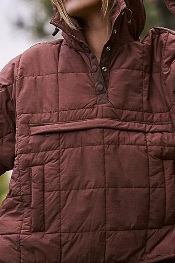 Mune | Color Hoodie Padded Folding Padded Pullover Pocket Long Sleeve Jacket
