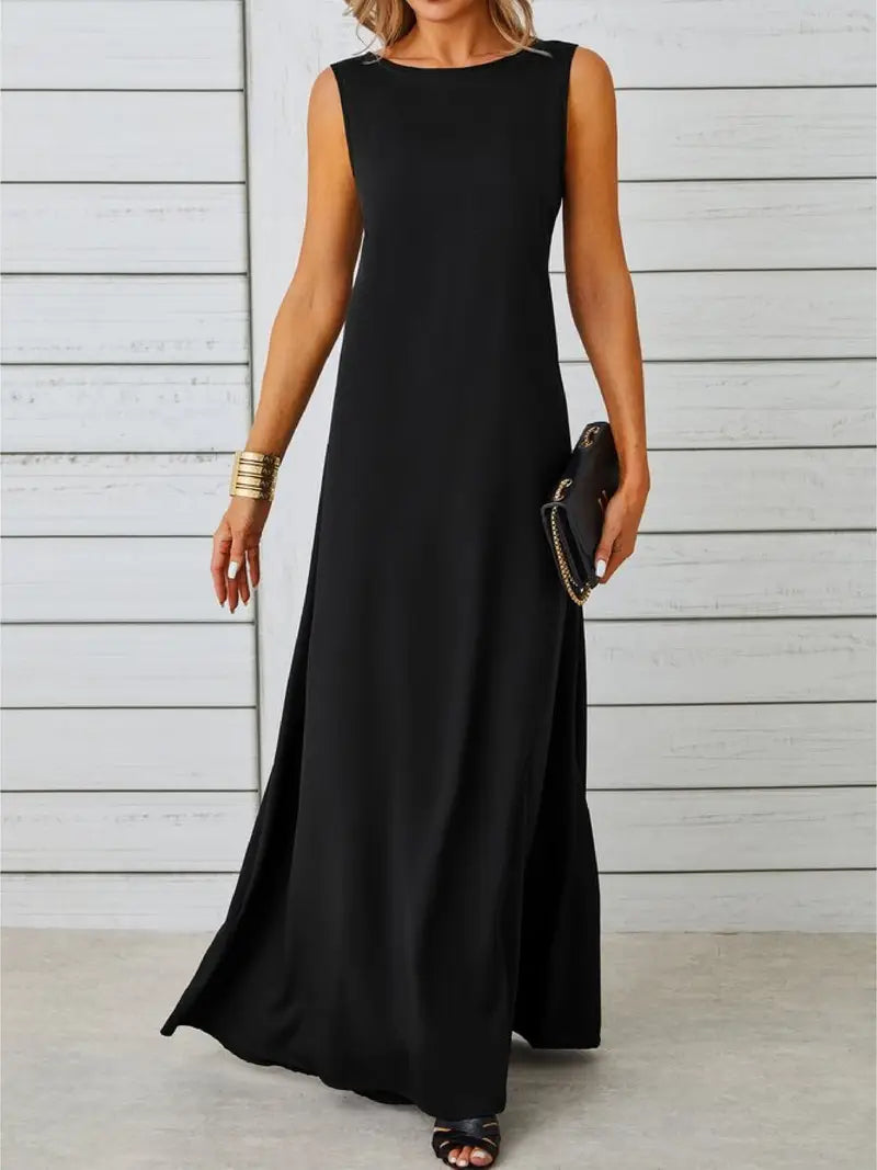 Mune Fashion | Elegant Jacquard Dress Without Sleeves