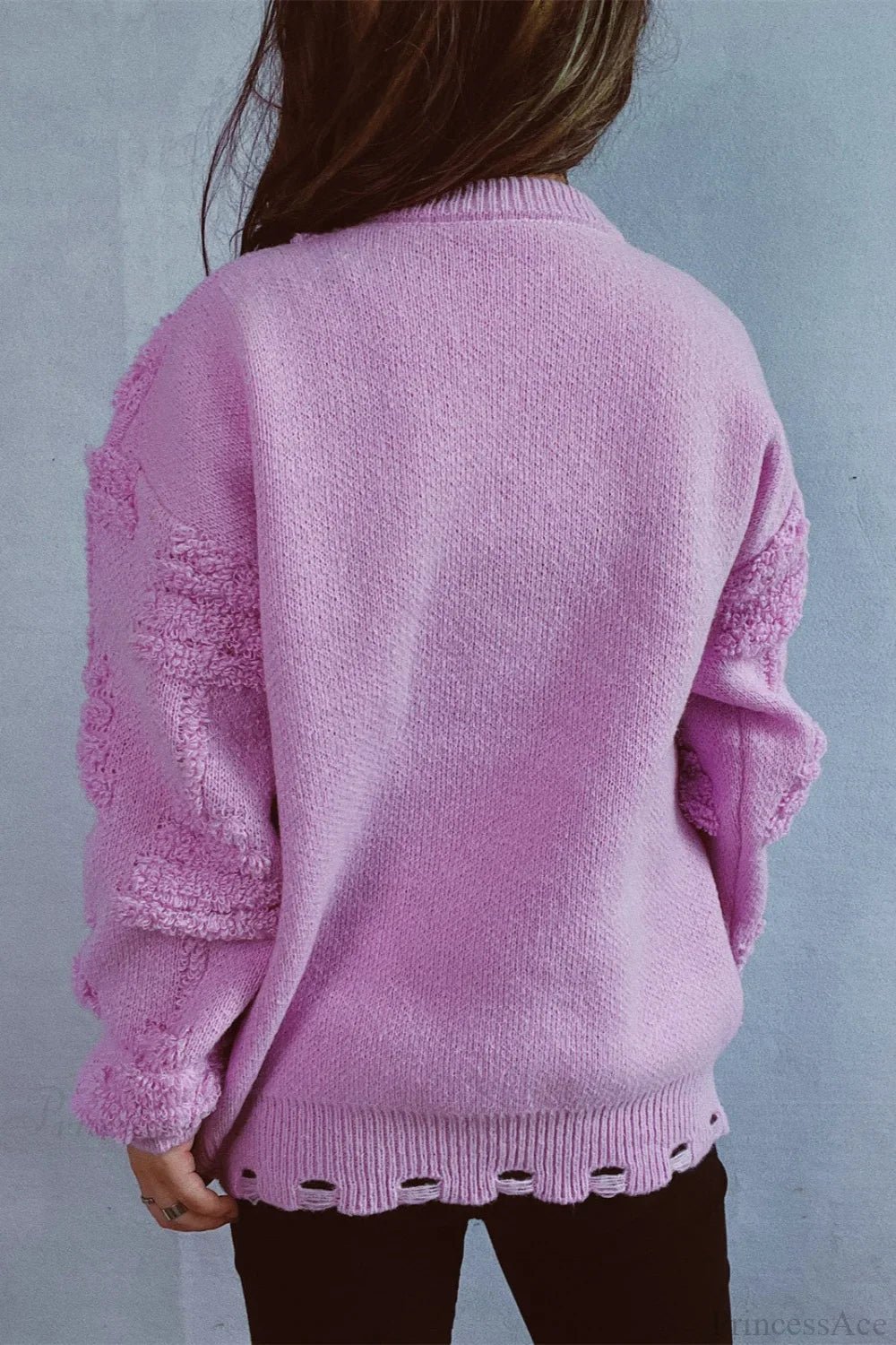 Mune | Christmas 3D Tree Pearl Solid Flocked Sweater