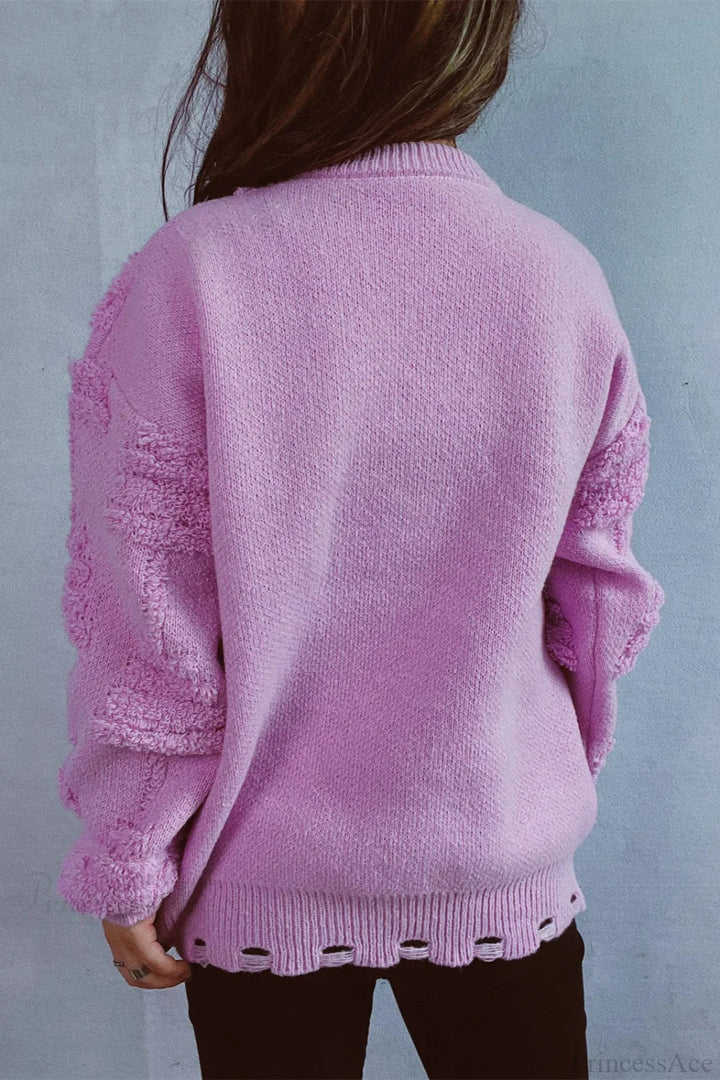 Mune | Christmas 3D Tree Pearl Solid Flocked Sweater