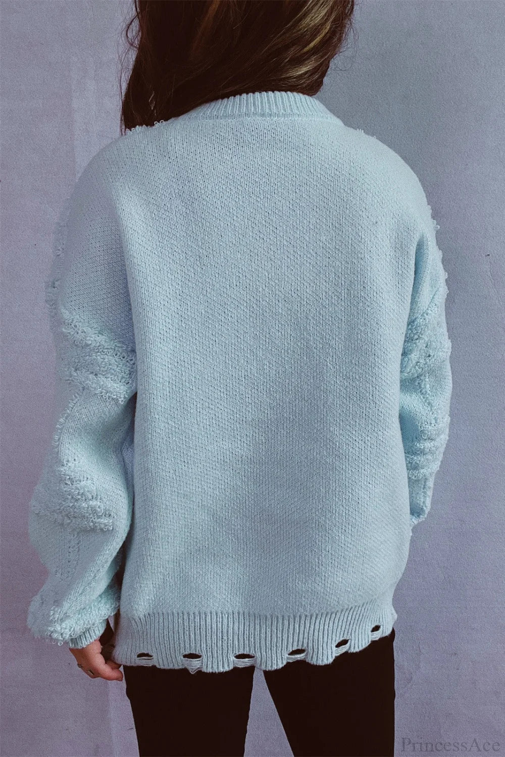 Mune | Christmas 3D Tree Pearl Solid Flocked Sweater