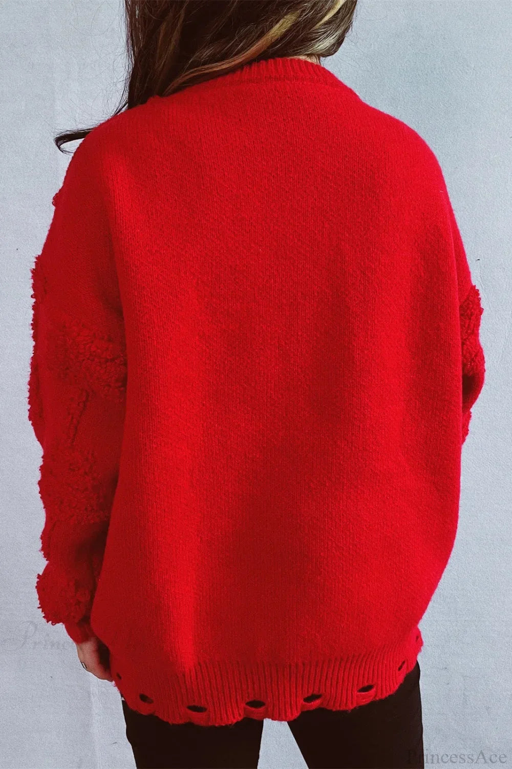 Mune | Christmas 3D Tree Pearl Solid Flocked Sweater