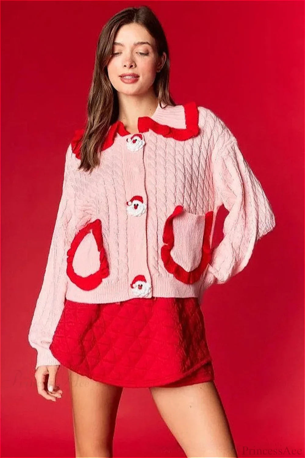 Mune | Christmas Sweet Doll Collar Ruffle Leisure Sweater