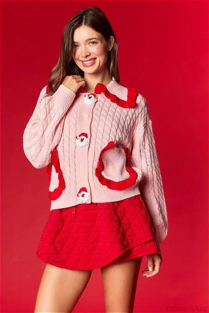 Mune | Christmas Sweet Doll Collar Ruffle Leisure Sweater