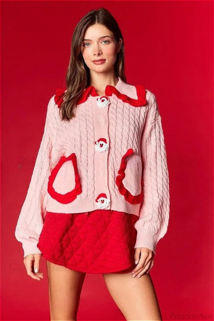 Mune | Christmas Sweet Doll Collar Ruffle Leisure Sweater